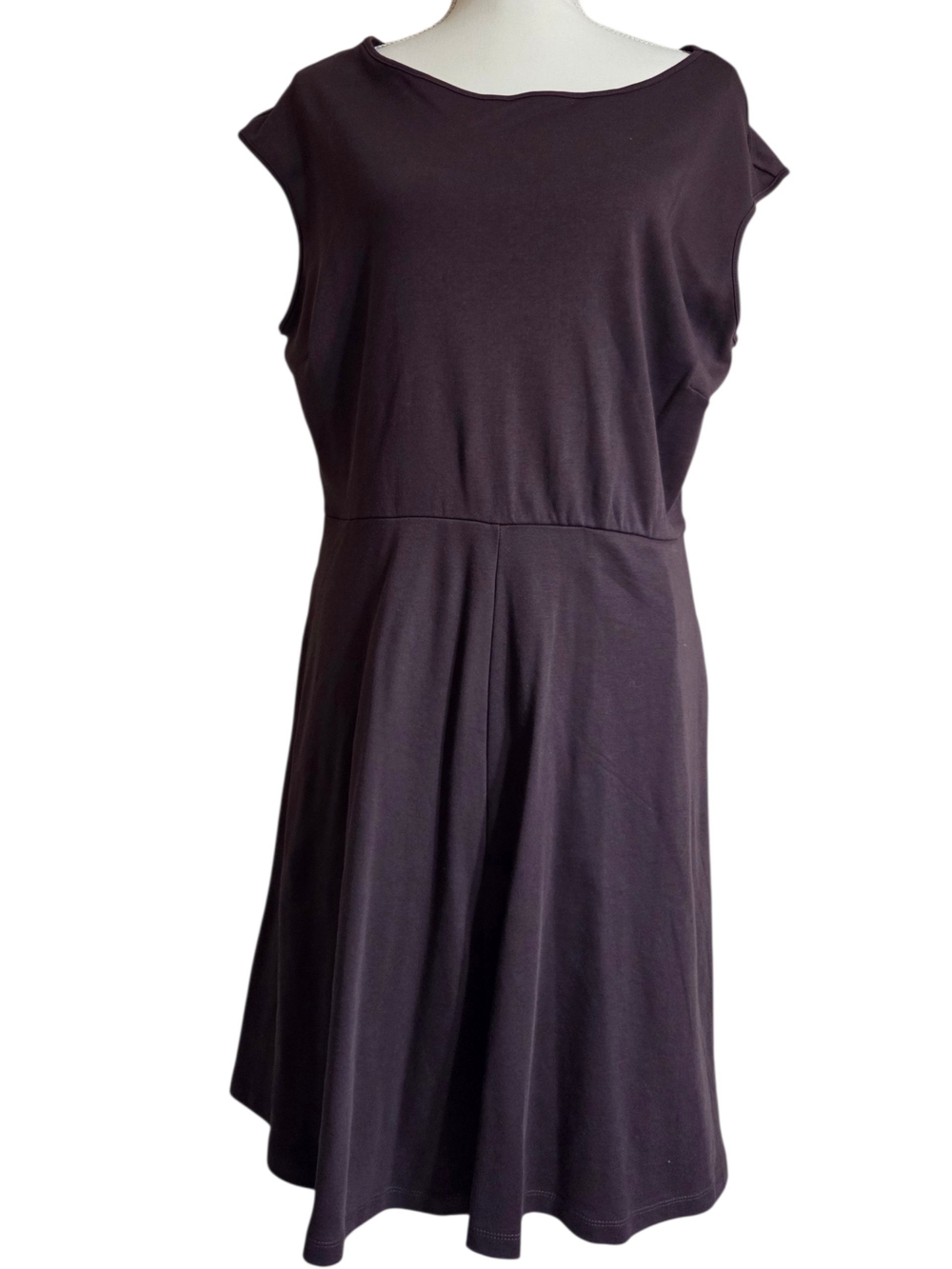 New York & Company Dark Brown Cap-Sleeve Dress